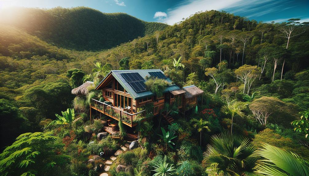 secluded bungalows in rainforest